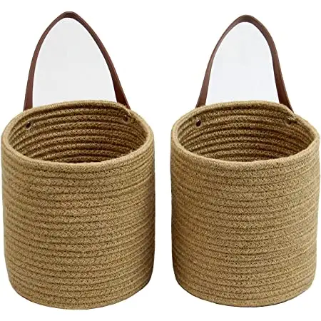 Eco Vriendelijke Jute Opknoping Mand, Opslag Mand, Muur Mand Decor Met Handvat Kopen Op Wholesale-prijs