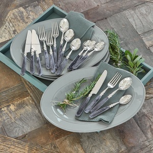 Ensemble de couverts en acier inoxydable populaire avec poignée en os antique pour les ensembles de couverts en argent de vaisselle d'hôtel et de restaurant - Product Image 3