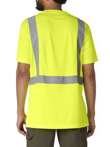 T-shirt de sécurité haute visibilité pour hommes 100% Chemise évacuant l'humidité en polyester pour la construction T-shirt réfléchissant pour hommes - Product Image 5