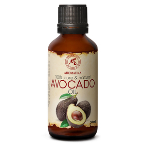 Huile d'avocat pure naturelle pressée à froid 50 ml, flacon ambré, huile de support pour massage, soin de la peau et des cheveux - Product Image 1