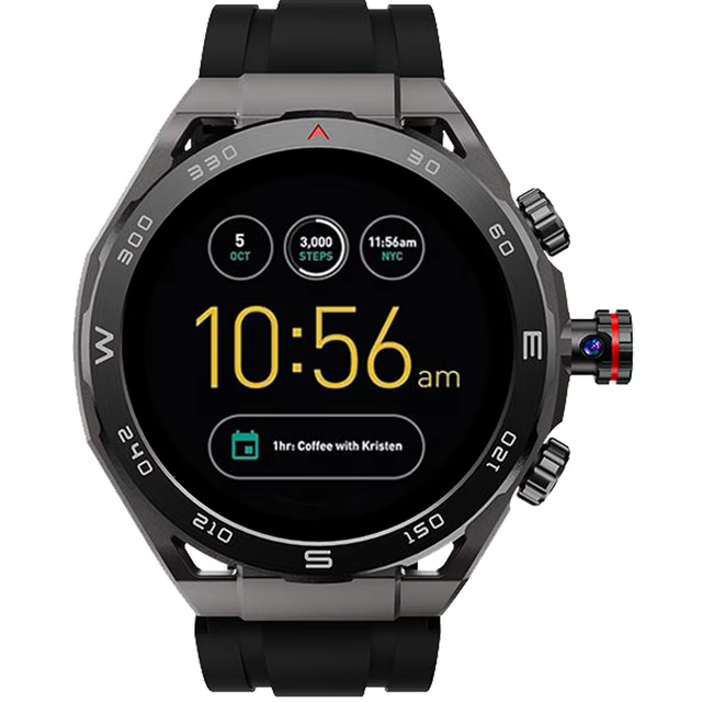 2025 QC AX09 HW18 Executive Android Smartwatch AMOLED 4G GPS 5G 4+64GB WiFi Rotating Camera Video Call Health AI Voice Assistant