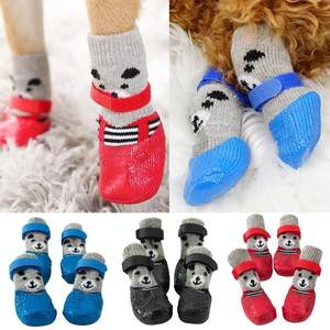 4 pièces imperméable antidérapant Chihuahua coton caoutchouc chien pluie neige <span class=keywords><strong>bottes</strong></span> chaussettes chaussures pantoufles - Product Image 4