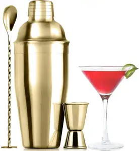 Cocktail Wijn Shaker Rvs Martini Shaker Met Deksel Cover En Zeef Drinken Mini Shaker Aangepaste Logo