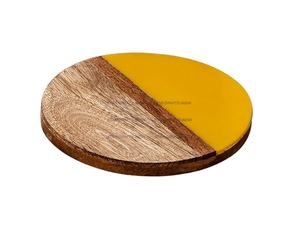 Bar Home Creative <b>Marble</b> Splicing Acacia Wooden <b>Placemat</b> Round Best Coaster Customize Cup Best Coaster by STAR CRAFTS INDIA - Product Image 1