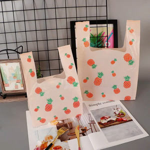 Sacs de t-shirt en plastique de haute qualité pour épicerie et supermarché colorés avec impression riche matériaux recyclés pour le stockage des emballages - Product Image 4