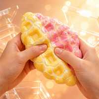Ensemble de jouets anti-stress Squishy Simulation Gaufre Croffle à coque croustillante