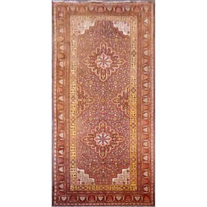 Tapis de Peshawar et de Khotan noué à la main, unique en son genre, 14'0 x 7'0 Pes_Kho_282 - Product Image 1