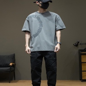 Nouvel arrivage T-shirt uni décontracté de coupe ample durable en taille libre T-shirt surdimensionné personnalisé en coton T-shirt confortable d'été et de printemps - Product Image 2