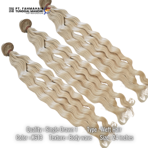 Premium de 24 Pulgadas # Cabello Humano Rubio 613 con Ondas Suaves, Doble Trama a Máquina – Cabello Remy 100% Virgen - Product Image 6