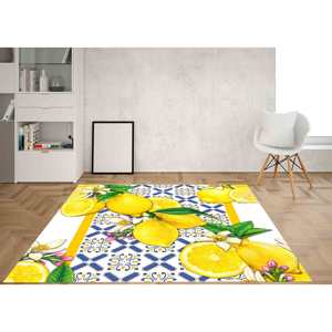Alfombra de Cocina con Diseño de Limones: Alfombra Decorativa Estampada, Fácil de Limpiar, Alfombra Suave No Tejida - Product Image 1