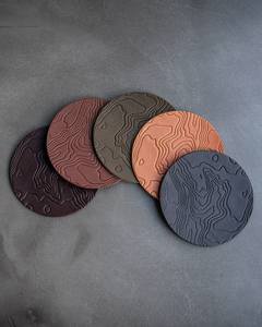 Classic handmade leather coasters for rustic decor made with durable leather and elegant style - Product Image 1
