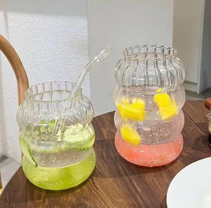 Đáng yêu Sọc Sâu Bướm Cốc cấu hình cao cốc cà phê chịu nhiệt cốc thủy tinh để sử dụng nhà - Product Image 4