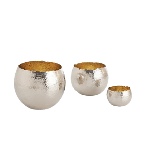 Ensemble de 3 bols de service en laiton martelé de différentes tailles par Home Arts - Product Image 1