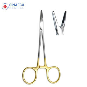 TC Halsey 13cm Porte-aiguille manuel Mâchoires en carbure de tungstène avec instrument chirurgical droit dentelé Base d'outils chirurgicaux - Product Image 1