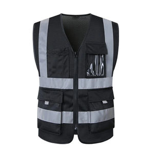 Gilet de sécurité réfléchissant haute visibilité personnalisable avec poches pour le travail en plein air - Product Image 6