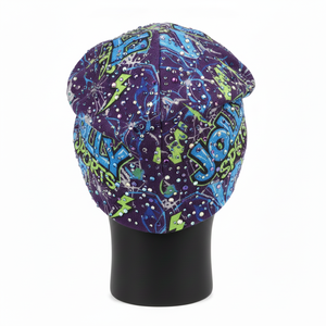 Bonnet en tricot confortable de haute qualité 250 GSM, motif artistique multicolore audacieux, logo personnalisé imprimé sur un seul panneau, jacquard - Product Image 2