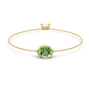กำไลข้อมือเพชรรูปไข่สีเขียวทะเล Tidal Ocean Green ขนาด 0.75 กะรัต ความใส VS ทองคำแท้ 14K ดีไซน์สดใสสไตล์ริมทะเลยามเช้า - Product Image 2