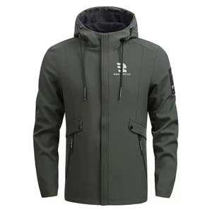 Chaqueta cortavientos ligera informal para hombre, con cremallera completa, con capucha, para exteriores, senderismo, montaña, chaqueta cortavientos para hombre - Product Image 5