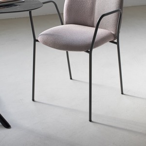 Stackable Upholstered Metal Arm Chair, Painted Frame, for Restaurant and Office - Product Image 4