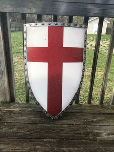 Bouclier chauffe-jambes médiéval CH Chevalier Croix Rouge en métal 22 pouces, logo personnalisable, décoration de Noël pour la maison par Calvin Handicrafts - Product Image 3