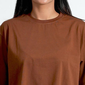 Haut court de yoga à manches courtes à carreaux d'été imprimé de logo personnalisé pour femmes coupe ample surdimensionnée - Product Image 4