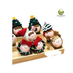 Cute Handmade Christmas Crochet Plush Doll Keychain <b>Santa</b> Tree Elk Snowman Holiday Gift Toy Living Room Indoor Matte Wholesale - Product Image 1