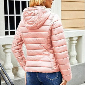 Veste d'hiver recyclée pour femmes, imperméable, matelassée, avec capuche, écologique, isolée, chaude, pour temps froid - Product Image 5