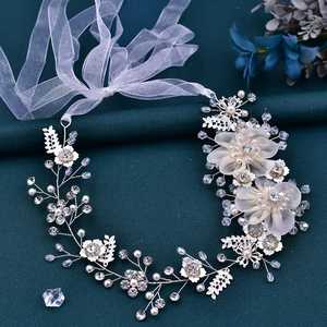 Bridella BHP275 <b>Silver</b> Rhinestone & Pearl <b>Headband</b>-Comfortable Fit for Weddings Formal Events & Elegant Bridal Headwear - Product Image 5