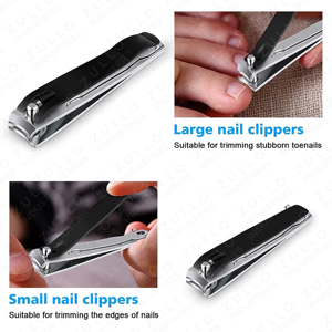 Ensemble de coupe-ongles professionnels en acier inoxydable noir, kit de manucure de luxe en 2 pièces pour hommes et femmes, OEM - Product Image 6