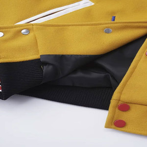 2025 nueva chaqueta universitaria de manga larga de primavera y otoño europea y americana con cuello levantado recubierto empalmado acanalado de un solo pecho - Product Image 4