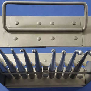 Support de rangement manuel en acier inoxydable réutilisable pour curettes, pour une stérilisation efficace et une sécurité accrue des instruments, destiné à la chirurgie générale. - Product Image 3