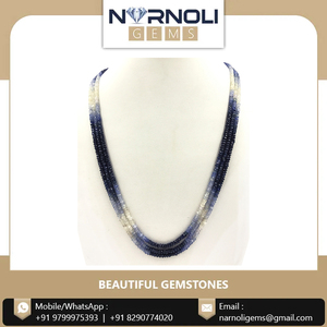 Venta caliente collar de cuentas facetadas de zafiro de tamaño personalizado: Cadena de piedras preciosas de 3 líneas para diseños de joyería elegantes y únicos - Product Image 5