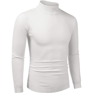 Pulls d'hiver pour hommes de haute qualité coupe ajustée conception anti-rides avec logo avant à col rond tous fabriqués à partir de couleurs unies en polyester - Product Image 1