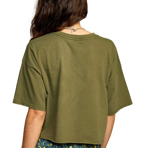 เสื้อยืดเอวลอยสำหรับผู้หญิงเสื้อยืดแขนครึ่งส่วนสำหรับผู้หญิงเสื้อครอปแบบราคาพิเศษ
