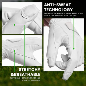 Meilleure vente de gants de golf en cuir Cabretta de haute qualité pour hommes, conception de sport personnalisée, caractéristique antidérapante, vente en gros de gants de golf authentiques - Product Image 5