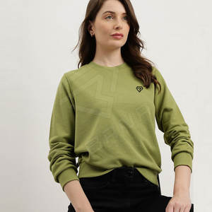 Nueva moda, sudaderas personalizadas con cuello redondo para mujer, algodón de alta calidad impreso, venta al por mayor, liso personalizado para invierno - Product Image 5