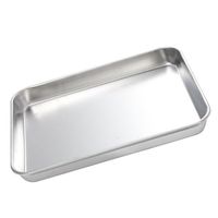 Grand plateau de service rectangulaire avec bordure en relief en métal poli miroir avec couvercle pour cuisine fabriqué en Inde