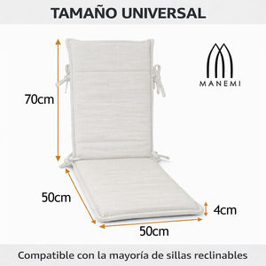 Cojines para Silla de Jardín Estilo Loft 90x47x4cm, Resistentes al Agua, Relleno de Espuma Ligera, Correas de Sujeción, Cojines para Exteriores - Product Image 6