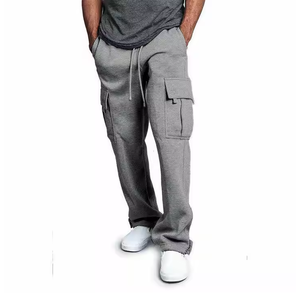 300gsm personalizado 6 bolsillos Jogger pantalones de chándal hombres Jogger peso pesado Cargo pantalones de chándal Casual pantalones sueltos - Product Image 1