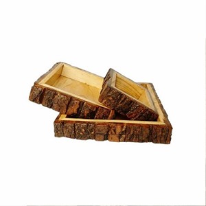 Natural Mango Wood Bark Bowl Round Wedding Decorative Food Serving Tray Eco-Friendly Made in India - Product Image 3