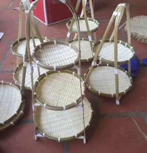 Vannage plat rond en gros panier en bambou pour décoration murale ou service de nourriture du fournisseur du Vietnam 0084392328745 - Product Image 6