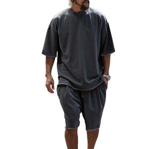 Venta al por mayor pantalones cortos conjunto de los hombres de alta calidad conjuntos de trajes sueltos personalizados conjuntos cortos - Product Image 5