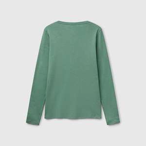 Camiseta de Mujer 2026, Cuello Personalizado, Manga Larga, Diseño OEM ODM, Camiseta de Algodón de Calidad para Mujer, Poliéster/Algodón al por Mayor - Product Image 4