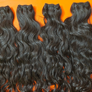 Extensions de cheveux indiens ondulés Remy bruts à cuticule alignée Temple cheveux humains vierges faisceaux à trame unique fabricant en gros - Product Image 2