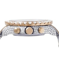 Montres mécaniques à bracelet pour unisexe, entièrement serties de diamants en moissanite ronds, cadran noir, luxe élégant