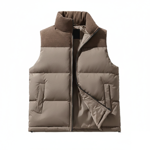 Chaleco Acolchado de Moda para Hombre, Cortavientos, sin Mangas, con Cuello Alto y Cremallera, Ligero, Aislado, para Invierno, Etiqueta Privada al por Mayor - Product Image 3