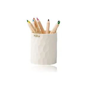 Desktop decorate ceramic pen holder custom ceramic color and cheapest price handicrafts wholesale supplier ceramic pen holder