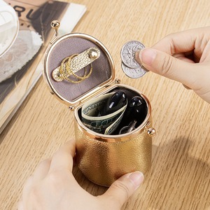 Ando Bag Genuine Cowhide <b>Leather</b> Mini Coin <b>Purse</b> Kiss Lock Small Jewelry Storage Pouch for Women - Product Image 2