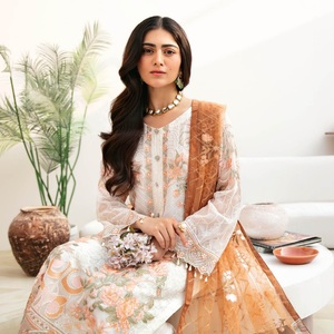 ชุดเดรสอนาลกาลีอินเดียสำหรับผู้หญิงชุดผ้าชีฟองปัก3ชิ้นชุดแต่งงานส่าหรีสไตล์อินเดีย - Product Image 2