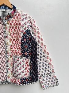 Chaqueta de retazos de algodón acolchado Burfi Unisex hecha a mano India nueva llegada abrigo de invierno botón decoración ganchillo transpirable - Product Image 4